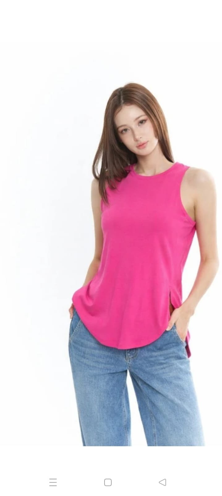WOMEN SOLID ROUND NECK POLYESTER PINK  T-SHIRT