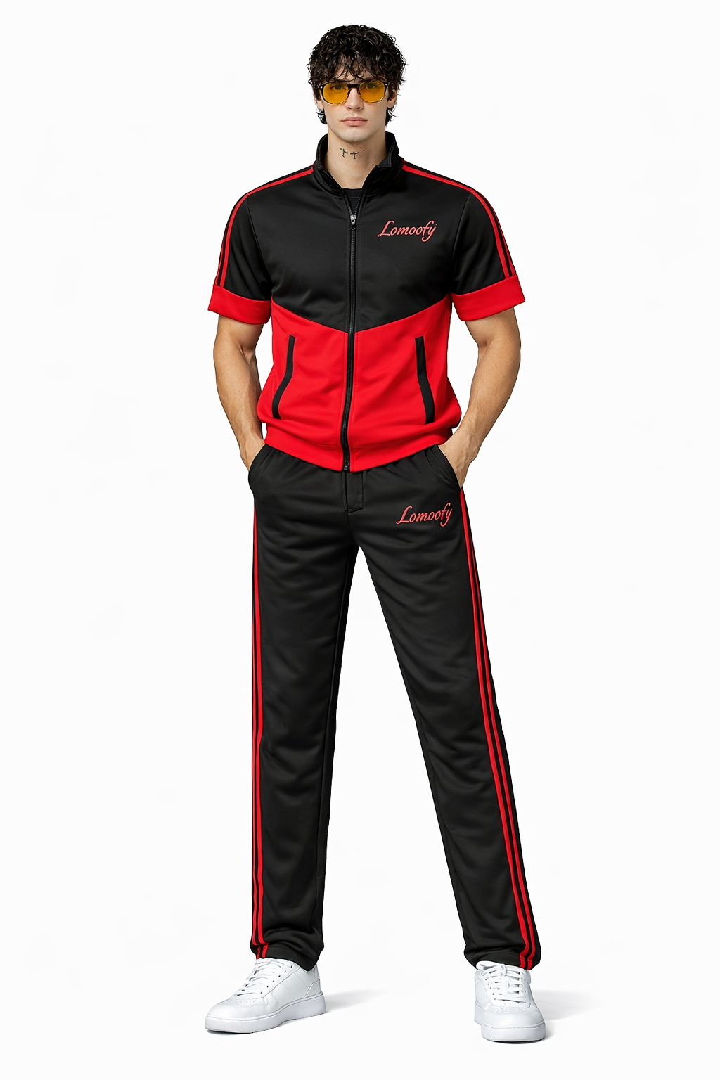 dual-tone tracksuit RED
